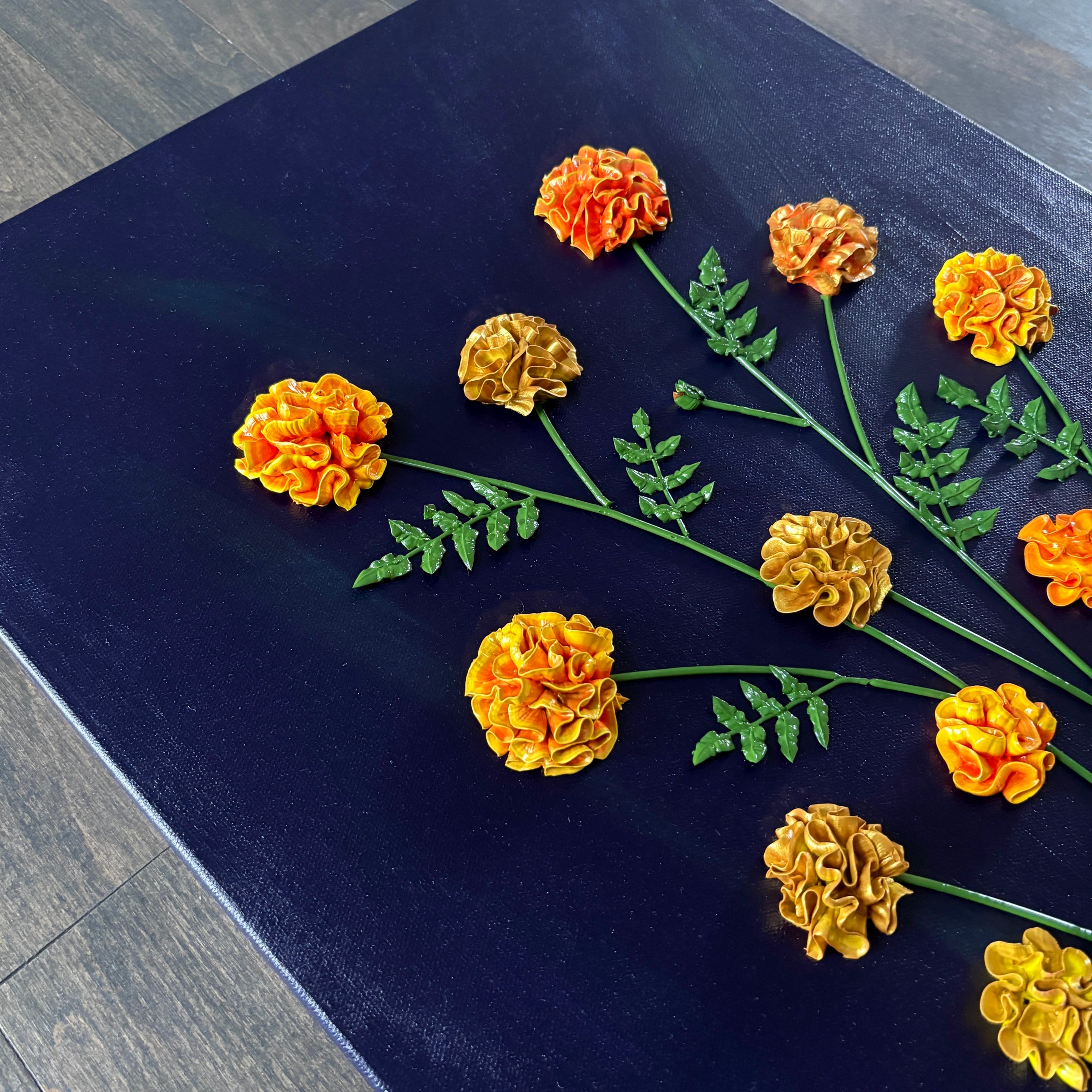 Marigold Floral Paintings | TOKKI DESIGN | Art by Brittni HaNa Pham
