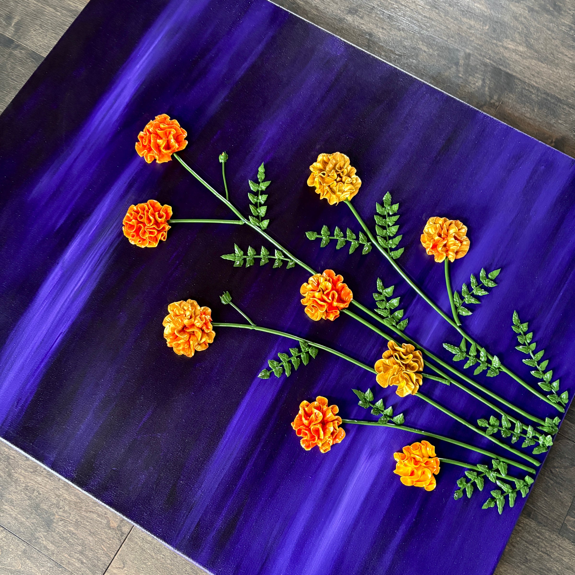 Marigold Floral Paintings | TOKKI DESIGN | Art by Brittni HaNa Pham